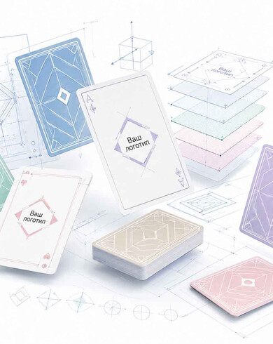 Создание игральных карт Poker Size из материала пластик 0,28 мм с цветным торцом