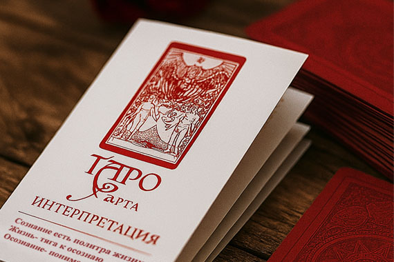 вкладышь для карт ТАРО красного цвета
